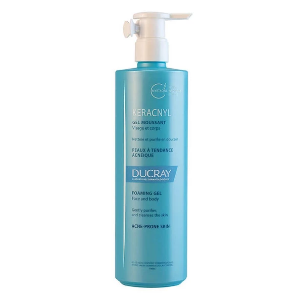 Ducray Keracnyl Gel Moussant Yağlı ve Akneli Ciltler için Yüz Temizleme Jeli 400 ml ürün görseli