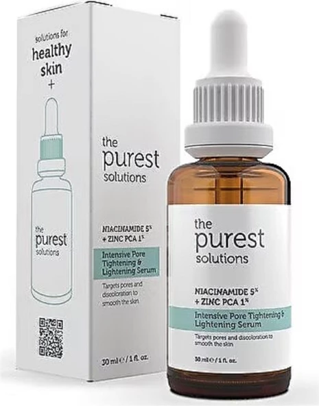The Purest Solutions Gözenek Siyah Nokta ve Akne Giderici Bakım Serumu 30 ml (Niacinamide 5% + Zinc PCA 1%)