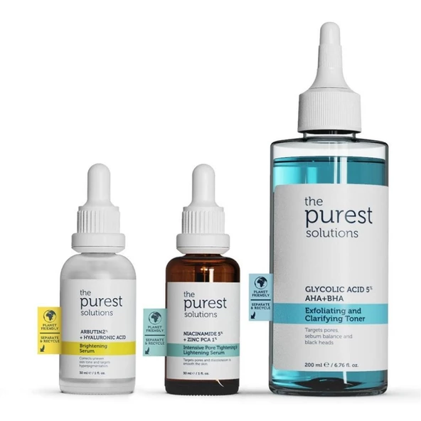 The Purest Solutions Sivilce ve Siyah Nokta Önlemeye Yardımcı Aydınlatıcı Bakım Seti 200 ml + 30 ml ürün görseli