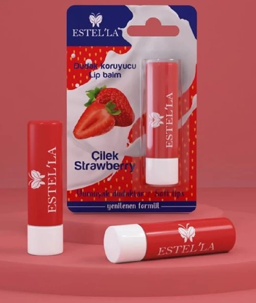 Estel'la Yetişkin Dudak Koruyucu Lip Balm Çilek - 2