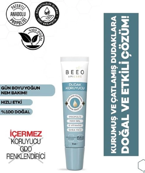 Bee'o Up Yoğun Nemlendirici Dudak Koruyucu Ham Bal - 3