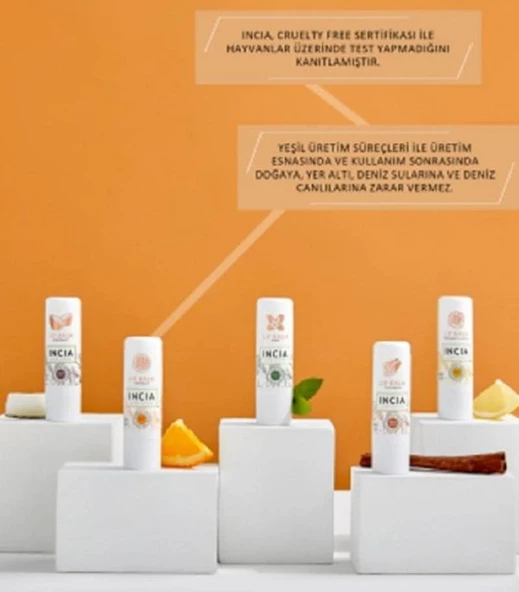 Incia Portakallı Dudak Besleyici Lip Balm 6 gr - 4