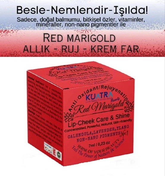 Kuatra Red Marigold Nemlendirici Antioksidan Işıltı Veren Balm 7 ml - Resim 2