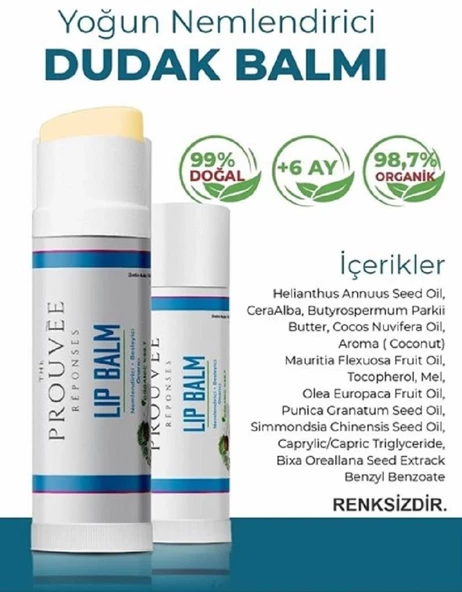 The Prouvée Réponses Organik Dudak Lip Balm Hindistan Cevizi 5 ml - Resim 3