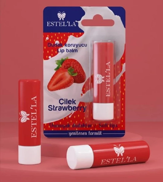 Estel'la Yetişkin Dudak Koruyucu Lip Balm Çilek - Resim 2