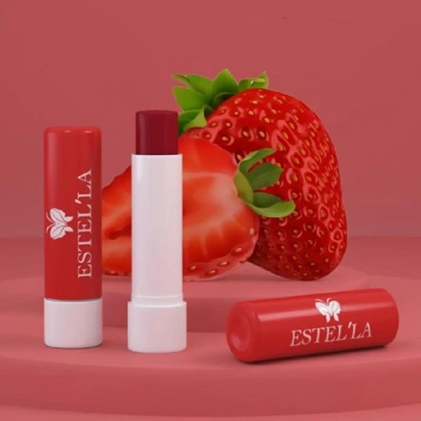 Estel'la Yetişkin Dudak Koruyucu Lip Balm Çilek - Resim 4