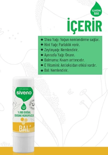 Siveno Lip Dudak Kremi Bal 6 gr - 3