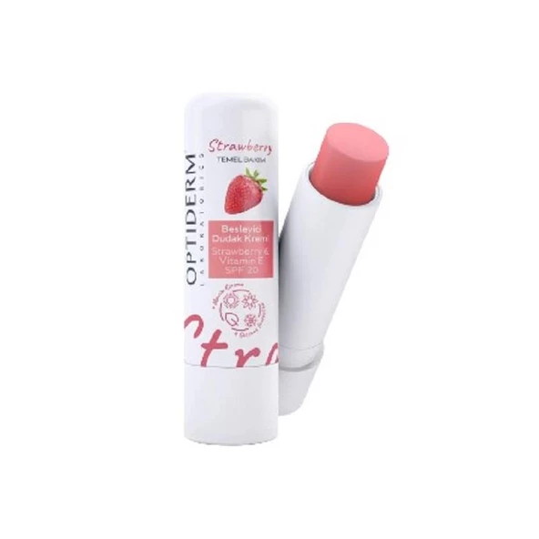 Optiderm Lip Stick E Vitaminli SPF20+ Çilek - Resim 3