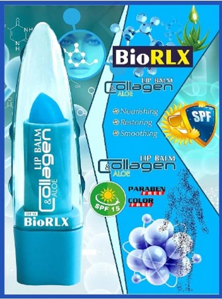 BioRLX Collagen Aloe Vera Lip Balm Renksiz - 12'li Stant - Resim 3