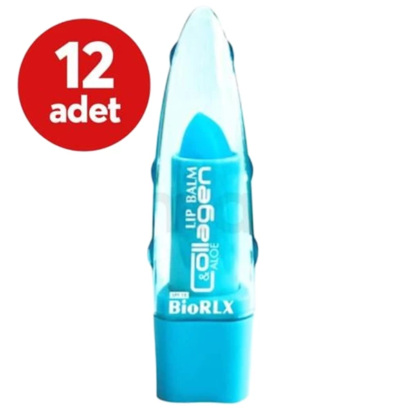 BioRLX Collagen Aloe Vera Lip Balm Renksiz - 12'li Stant