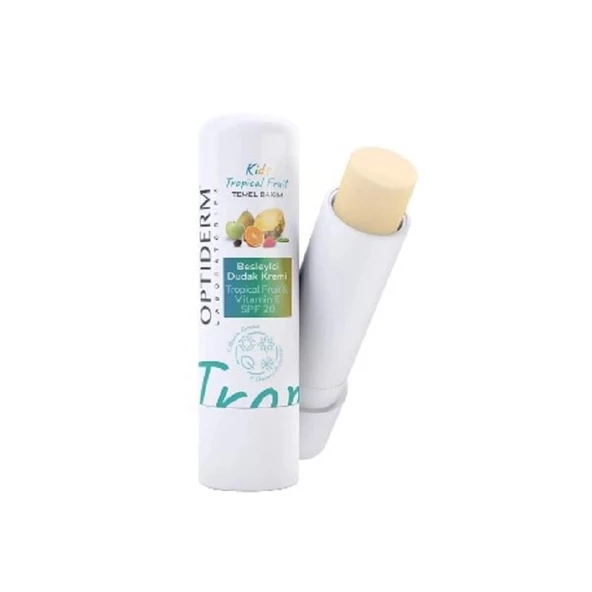 Optiderm Lip Stick E Vitaminli SPF20+ Tropikal Meyve - Resim 3