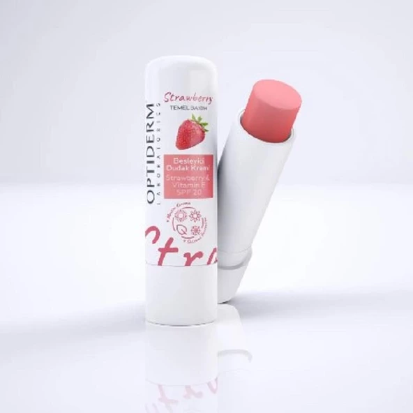 Optiderm Lip Stick E Vitaminli SPF20+ Çilek - Resim 2