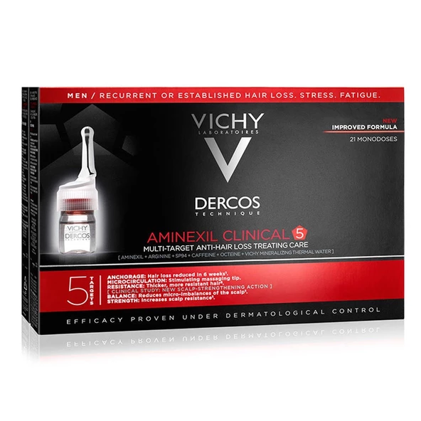 Vichy Dercos Aminexil Clinical 5 Erkek Dökülme Karşıtı Saç Serumu 21 x 6 ml