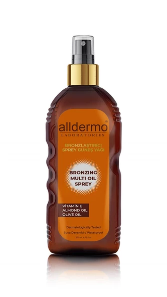 Alldermo Sun Oil Bronzlaştırıcı Güneş Yağı Spreyi 200 ml ürün görseli