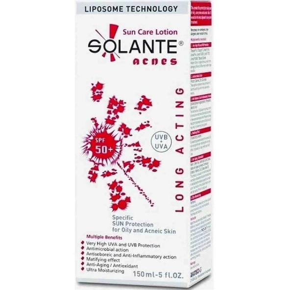 Solante Acnes Sun Care Losyon SPF50 150 ml ürün görseli
