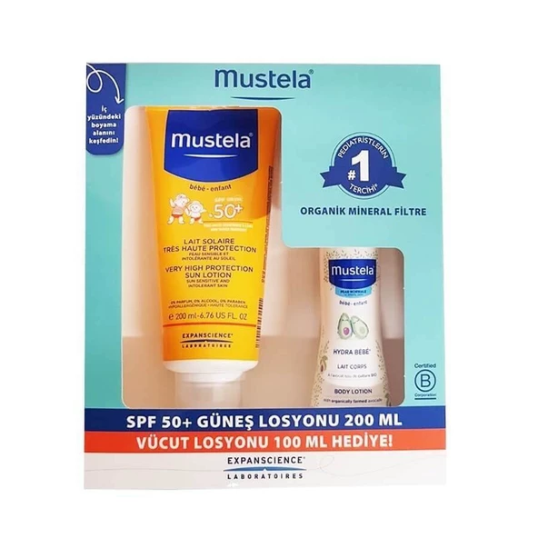 Mustela Güneş Losyonu SPF50 200 ml + Mustela Hydra Bebe 100 ml - 2