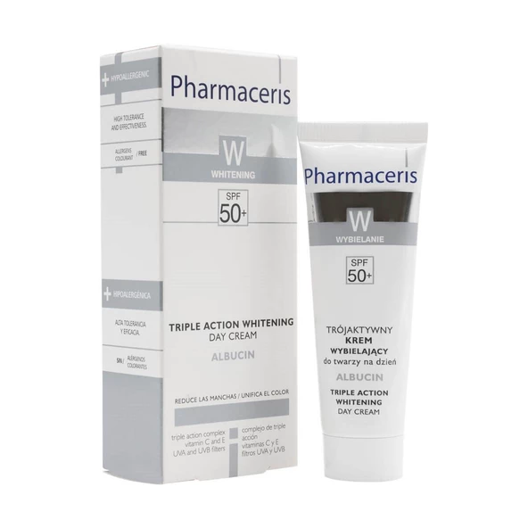 Pharmaceris W Triple Action Whitening Albucin SPF50+ 30 ml - 1