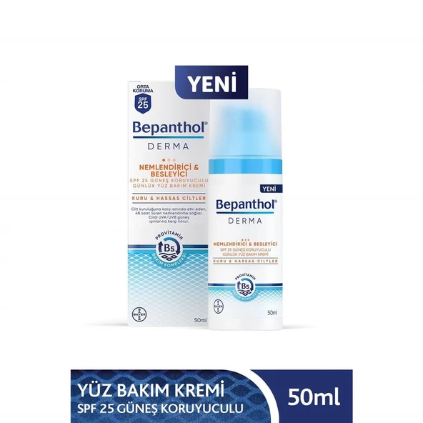 Bepanthol Derma Nemlendirici & Besleyici SPF25 Günlük Yüz Bakım Kremi 50 ml