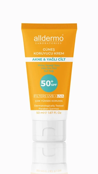 Alldermo Akne ve Yağlı Ciltler için Güneş Kremi SPF50 50 ml - Resim 2