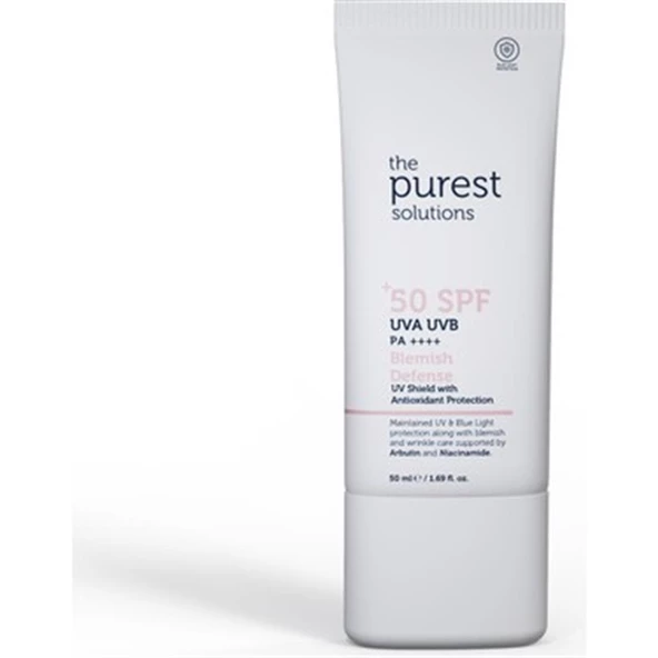 The Purest Solutions Blemish Defense Antioksidan Destekli Lekeli Ciltler İçin Güneş Kremi SPF50+ 50 ml