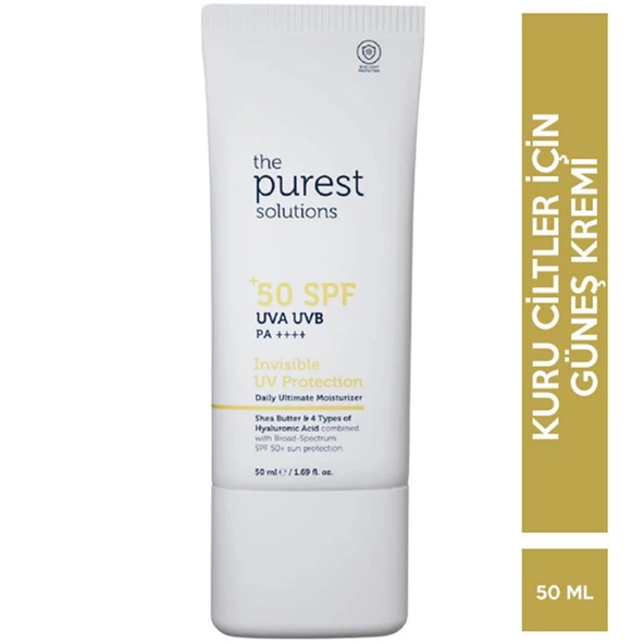 The Purest Solutions Invisible UV Protection Günlük Kullanıma Uygun Nemlendiricili Güneş Kremi SPF50+ 50 ml