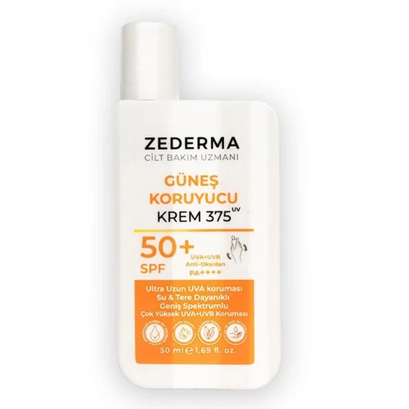 Zederma Güneş Koruyucu Krem UV375 Ultra Uzun Koruma PA++++ SPF50+ 50 ml