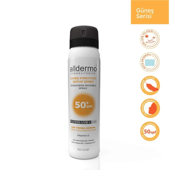 Alldermo Invisible Aerosol Sprey SPF50 150 ml ürün görseli