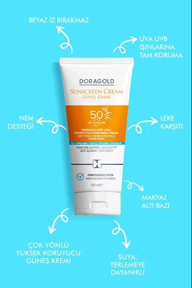 Doragold Güneş Koruyucu Krem SPF50 50 ml - 3