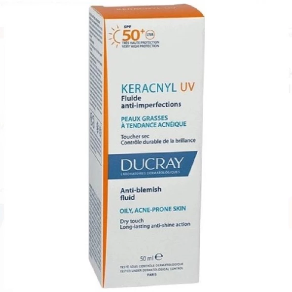 Ducray Keracnyl Akneye Eğilimli Ciltler İçin Leke Karşıtı Güneş Koruyucu UV SPF50+ 50 ml ürün görseli