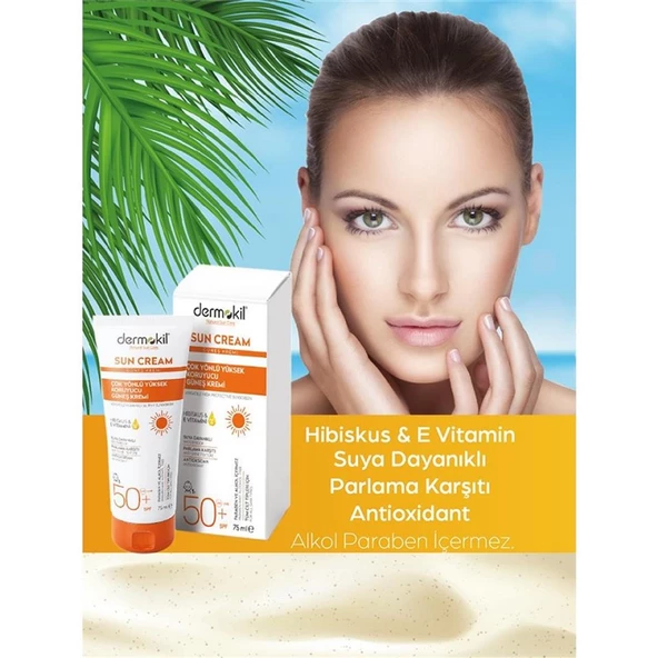 Dermokil Sun Cream - Çok Yönlü Yüksek Koruyucu Güneş Kremi SPF50 75 ml - Resim 3