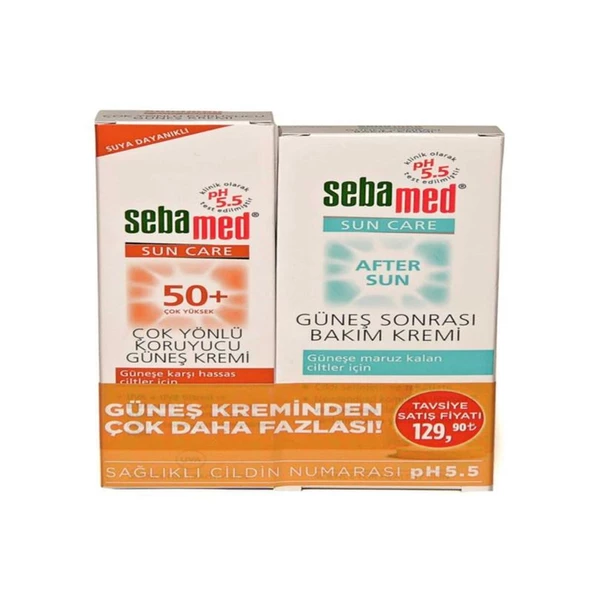 Sebamed Sun Care Çok Yönlü Koruma Güneş Kremi SPF50 75 ml + Güneş Sonrası Bakım Kremi 100 ml (129,90 TL Etiketli)