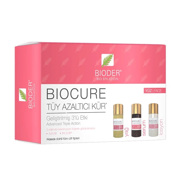 Bioder Biocure Tüy Azaltıcı Kür Yüz İçin 3'lü Etki 3 x 5 ml - 1