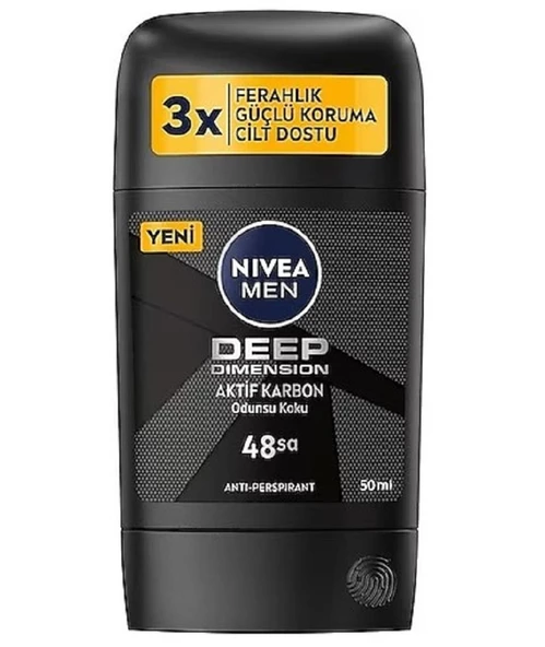 Nivea Men Deep Dimension Aktif Karbon Stick Deodorant 50 ml ürün görseli