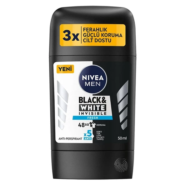Nivea Men Black & White Invisible Fresh Stick Deodorant 50 ml ürün görseli