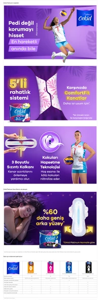 Orkid Platinum Ultra Hijyenik Ped Uzun 7'li - Resim 3