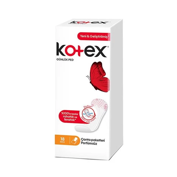 Kotex Günlük Ped Parfümsüz 18'li ürün görseli