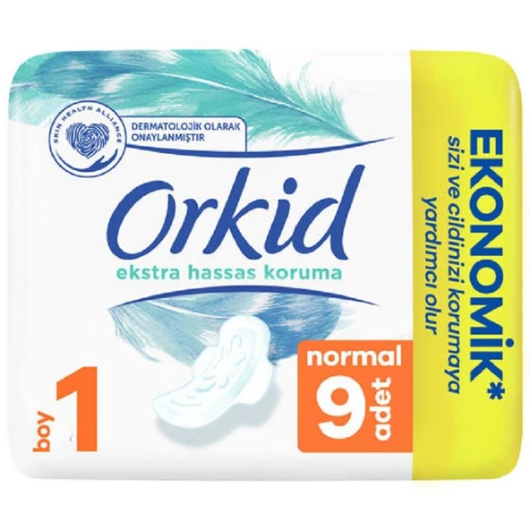 Orkid Extra Ekonomik Paket Hijyenik Ped Hassas Koruma Normal 1 Numara 9'lu ürün görseli