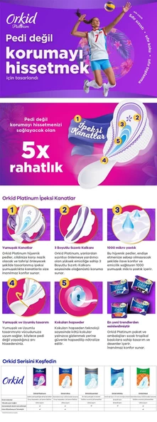 Orkid Platinum Ultra Hijyenik Ped Normal 8'li - Resim 2