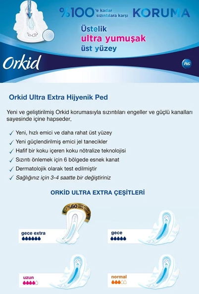 Orkid Ultra Hijyenik Ped Extra Uzun 7'li - Resim 2