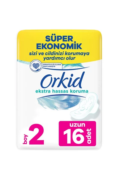 Orkid Extra Hijyenik Ped Hassas Koruma Dörtlü Uzun 16'lı - 2