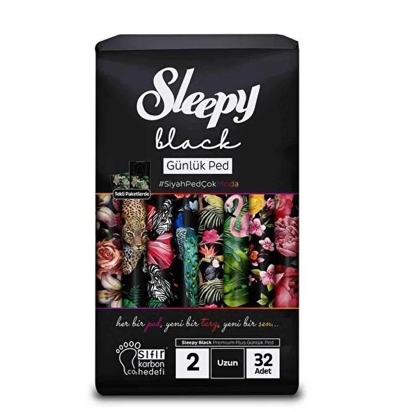 Sleepy Black Premium Plus Günlük Ped Uzun 32'li - Resim 2
