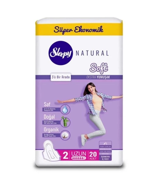 Sleepy Natural Soft İnce Ped Uzun 20'li ürün görseli