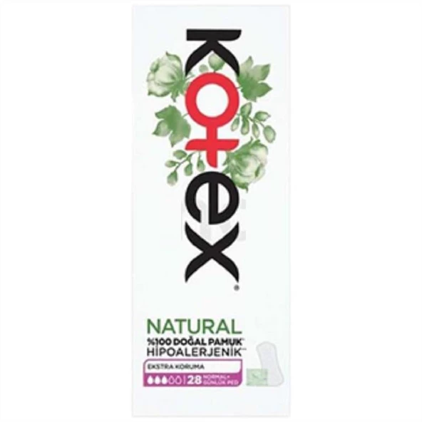 Kotex Natural Hipoalerjenik Ekstra Koruma Hijyenik Ped 28'li - Resim 3