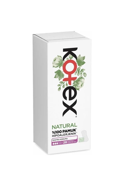 Kotex Natural Hipoalerjenik Ekstra Koruma Hijyenik Ped 28'li - Resim 2