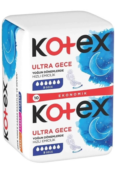 Kotex Ultra Double Gece Hijyenik Ped No: 5 10'lu - 2