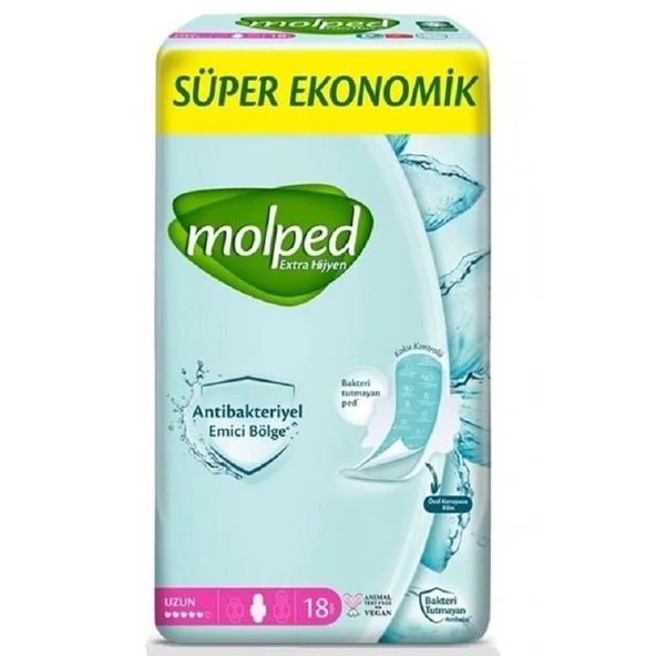 Molped Hijyenik Ped Extra Hijyen Uzun 18'li ürün görseli