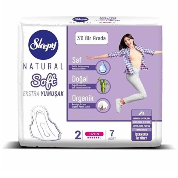 Sleepy Natural Soft Hijyenik Ped Uzun 7'li ürün görseli