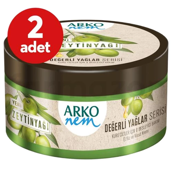 Arko Değerli Yağlar Zeytinyağlı Krem 250 + 250 ml Hediyeli ürün görseli