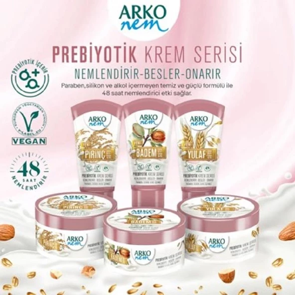 Arko Nem Prebiyotik Krem Serisi Badem Sütü 60 ml - 4