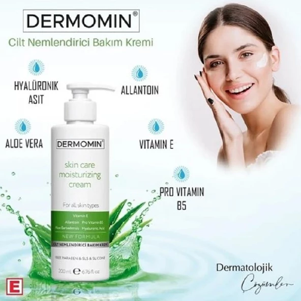 Dermomin Cilt Nemlendirici Bakım Kremi 200 ml - Resim 2